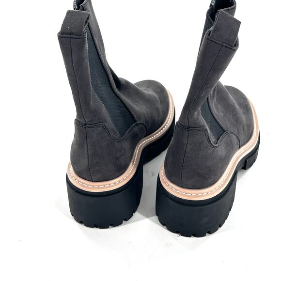 Open Edit Mya Lug Sole Chelsea Boot 6 Gray Faux Suede NWOT Ankle Calf 90s Y2K - Picture 6 of 8